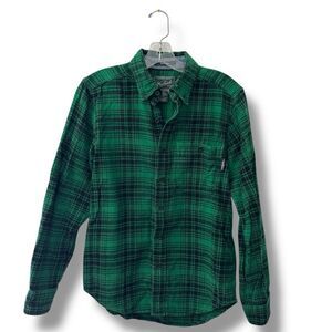 Woolrich Trout Run Flannel Shirt S Green Outdoor Heritage Workwear Layer
